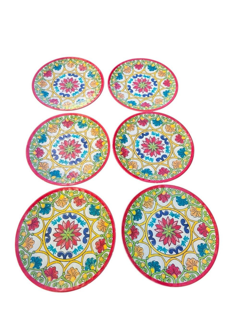 Better Homes & Gardens Acrylic Floral Plates Set of 6 Outdoor Dining